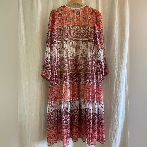 Christy Dawn Indian floral multicolour & gold summer dress - Picture 9 of 10